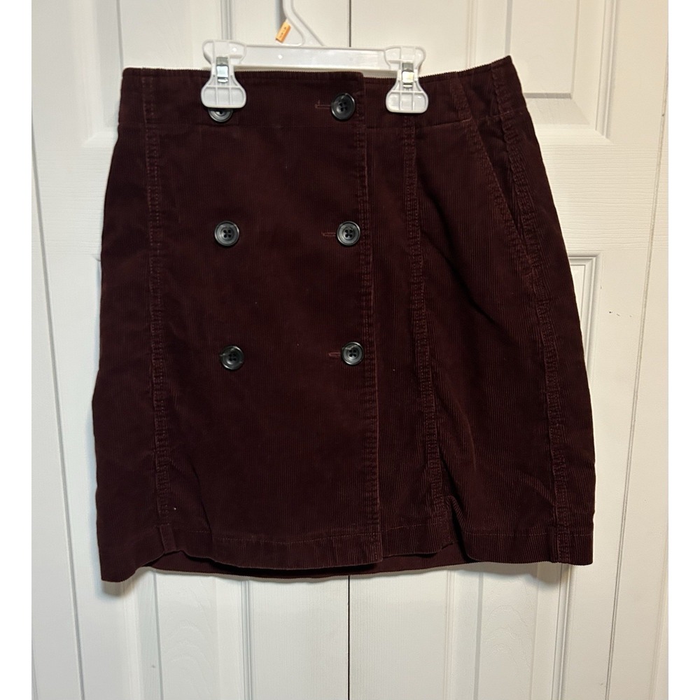 Uniqlo Ines De La Fressange Corduroy Skirt, Above The Knee, Burgundy, Size 6